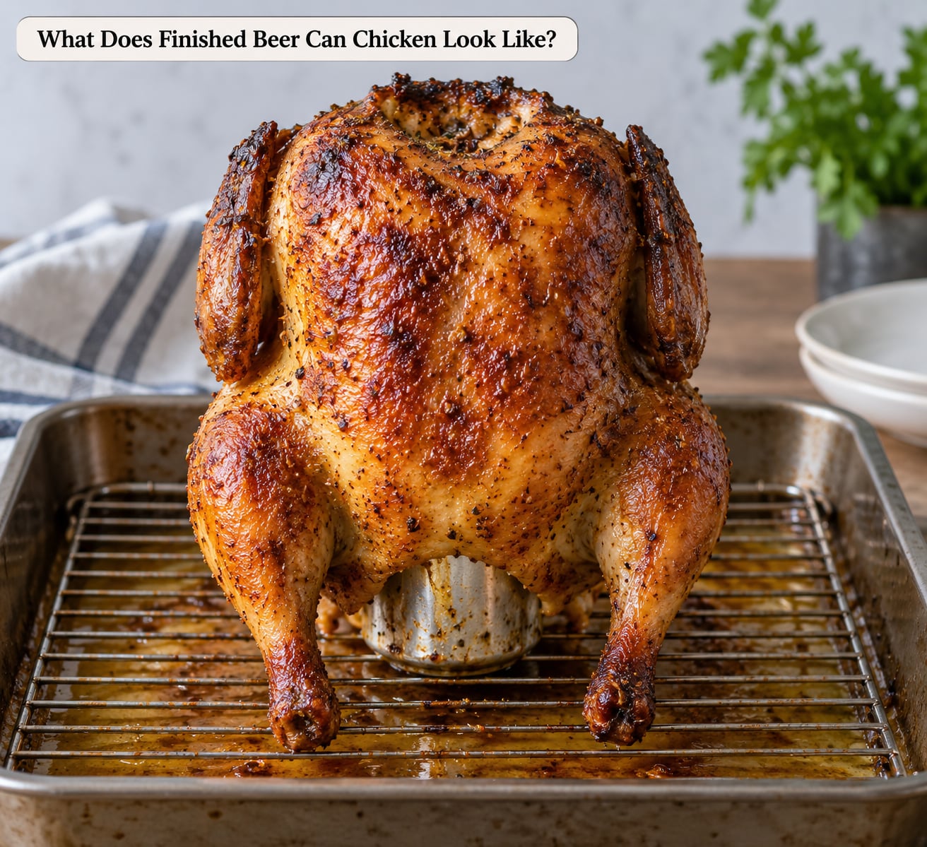 What Does Finished Beer Can Chicken Look Like?
