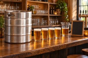 how many beers in a half barrel keg