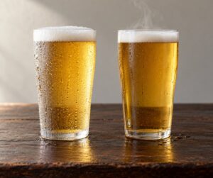why cold beer tastes less flavorful