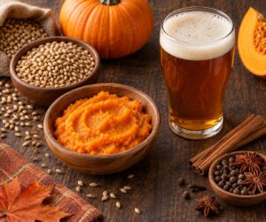 what is a pumpkin beer actually made with