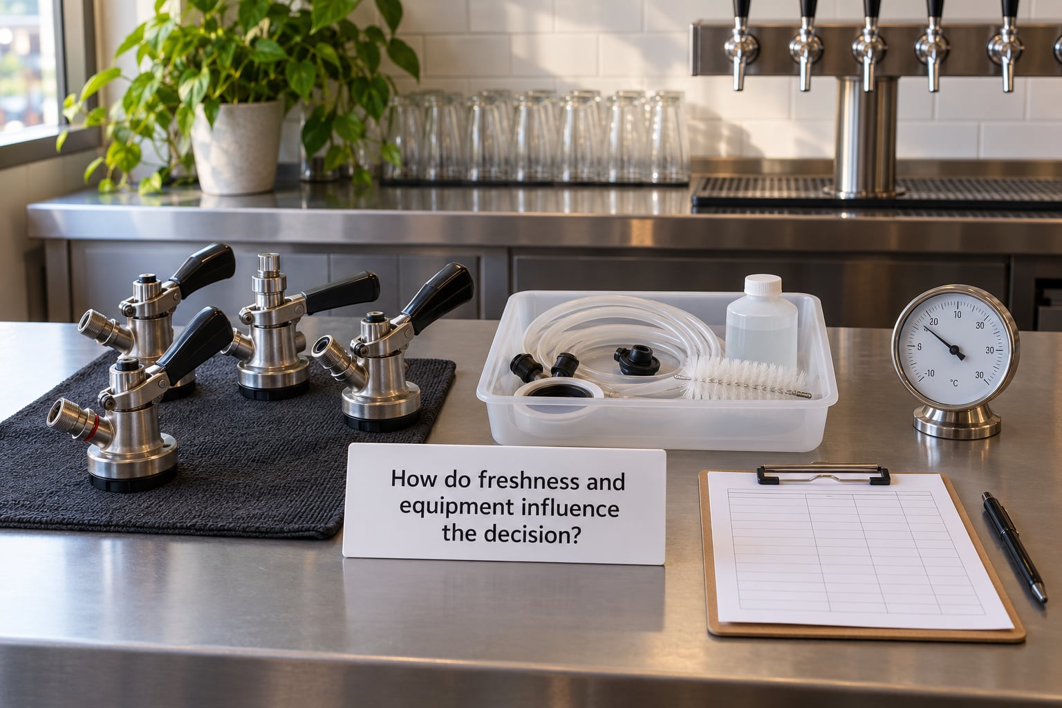 How do freshness and equipment influence the decision?