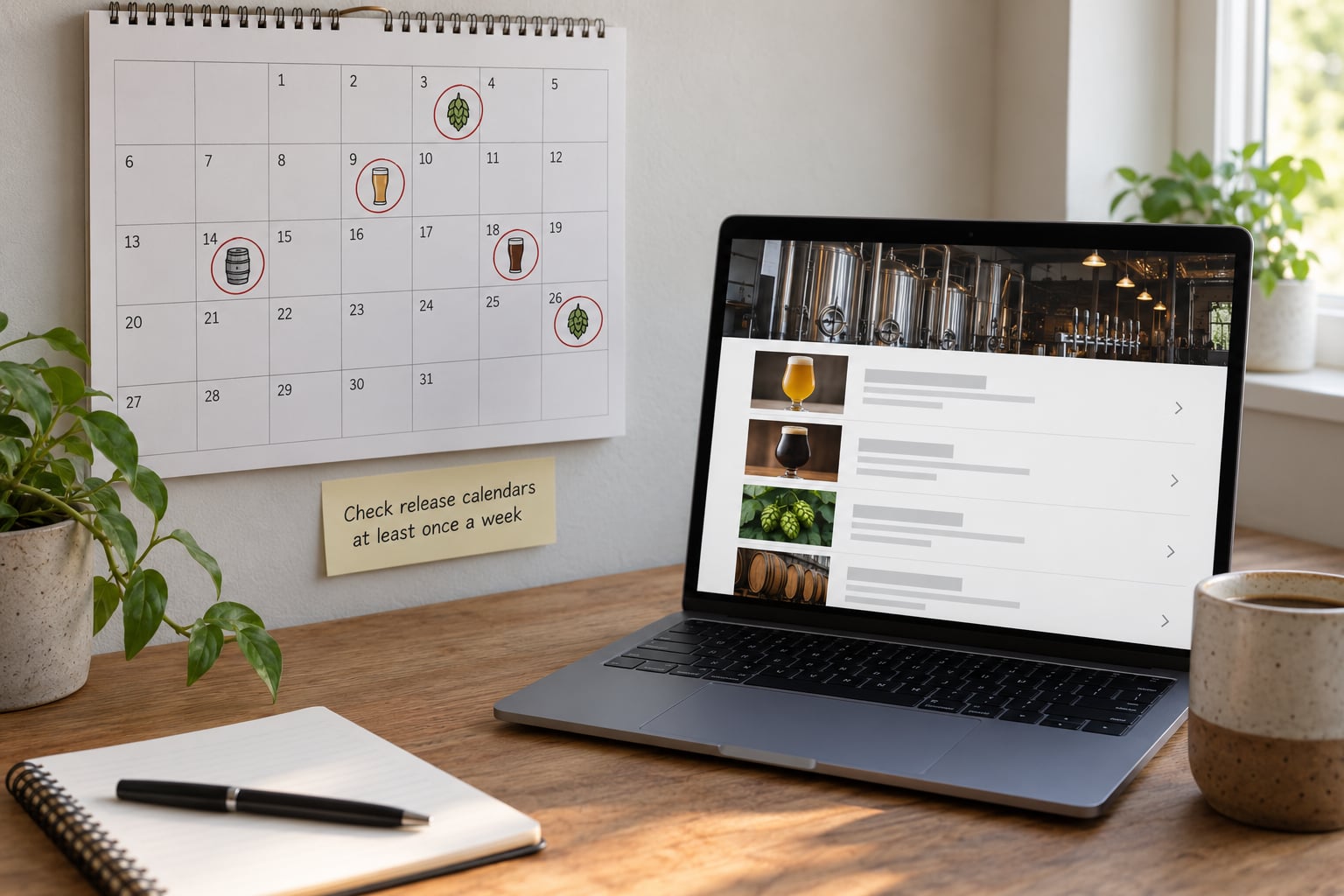Check release calendars at least once a week