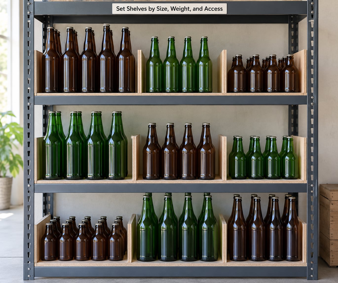 Set Shelves by Size, Weight, and Access