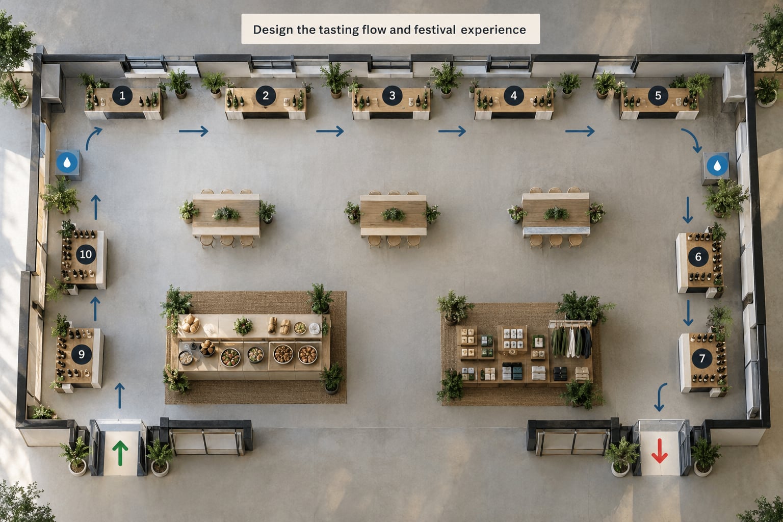 Design the tasting flow and festival experience
