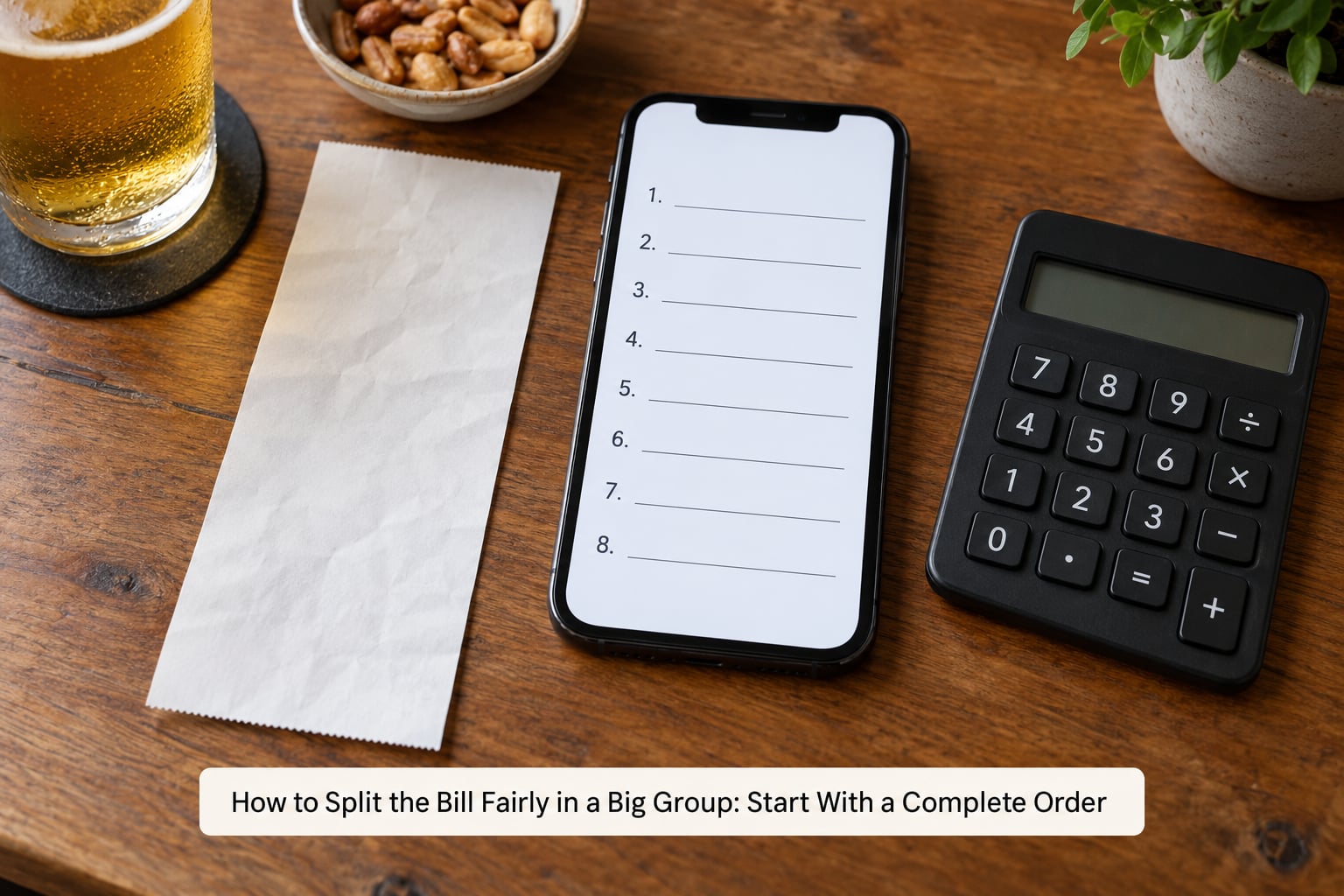 How to Split the Bill Fairly in a Big Group: Start With a Complete Order