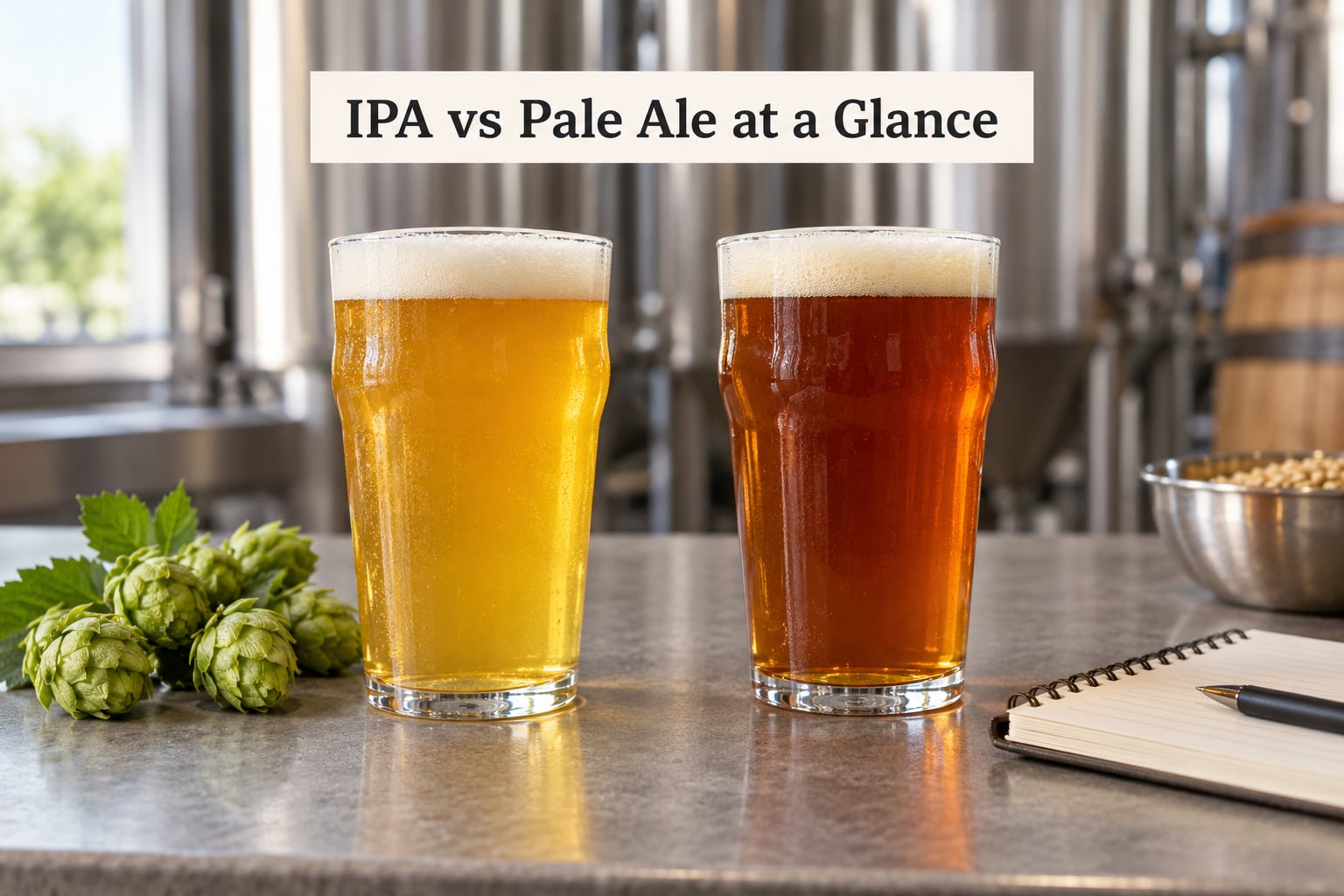 IPA vs Pale Ale at a Glance