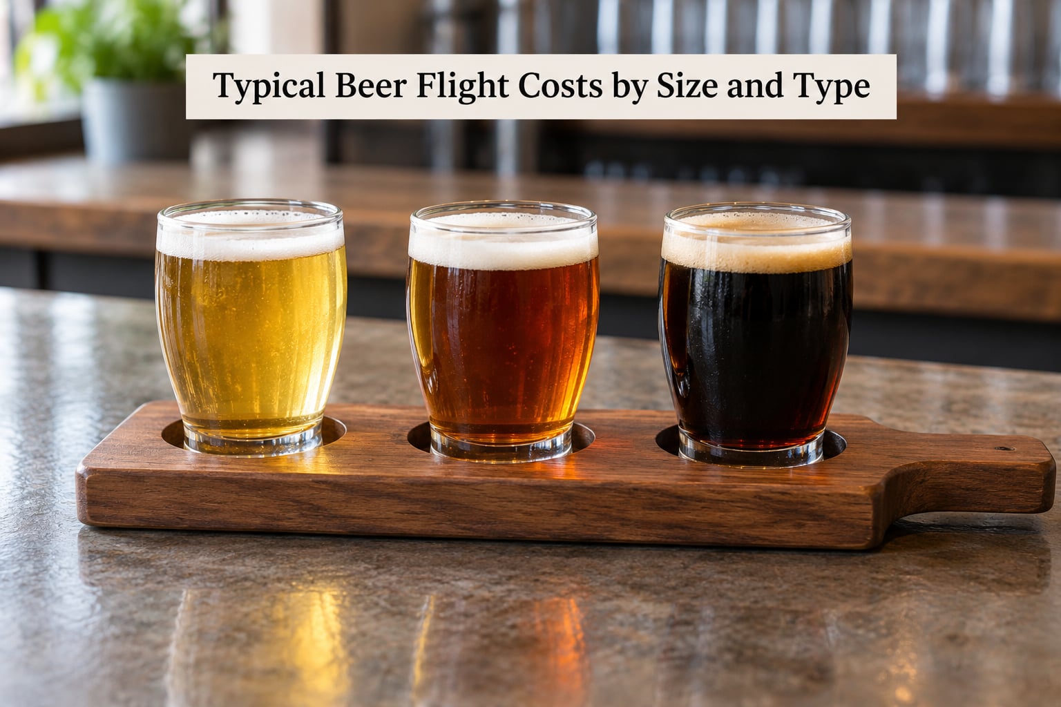 Typical Beer Flight Costs by Size and Type