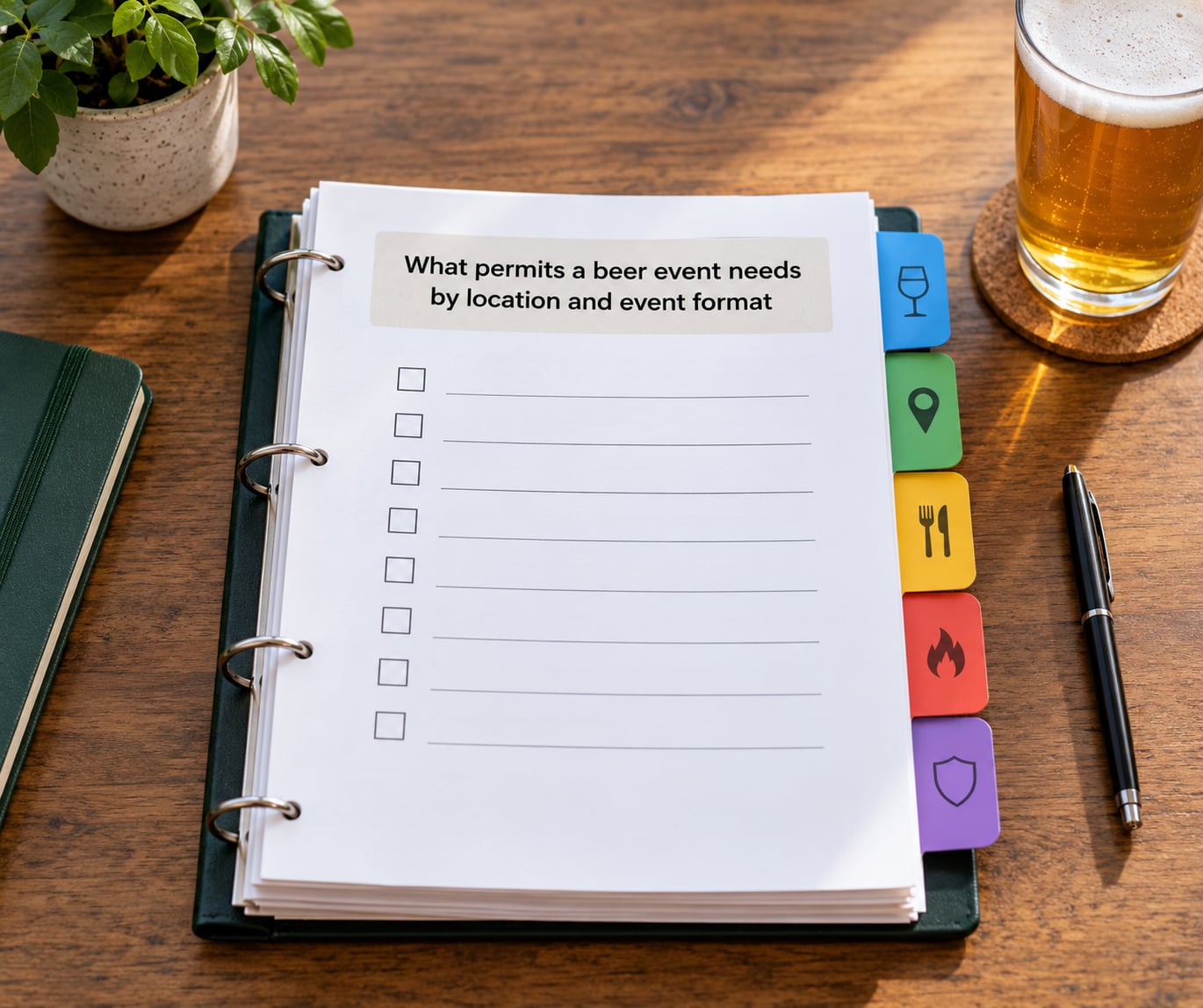 What permits a beer event needs by location and event format